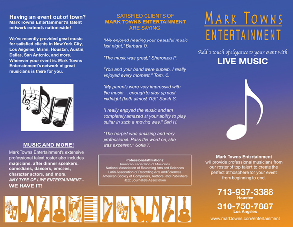 Mark Towns Entertainment Brochure